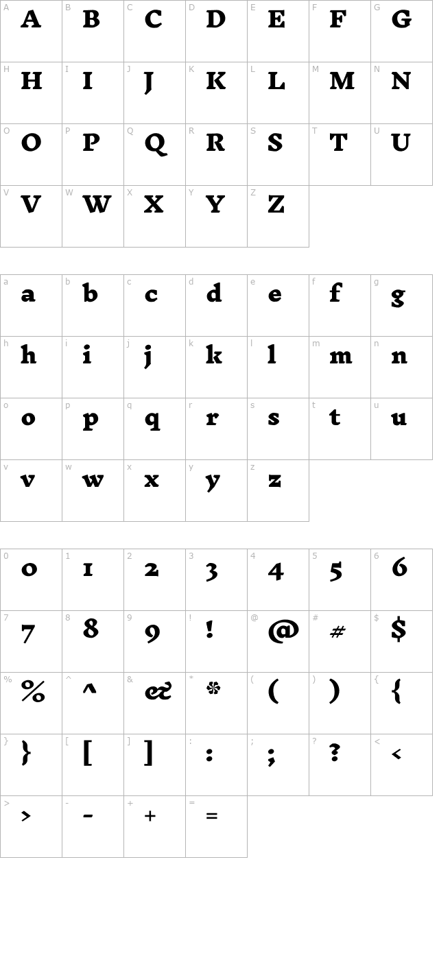 inknut-antiqua-black character map