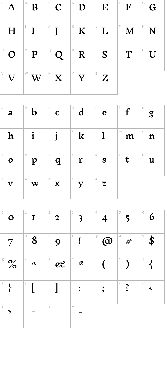 Inknut Antiqua Medium character map