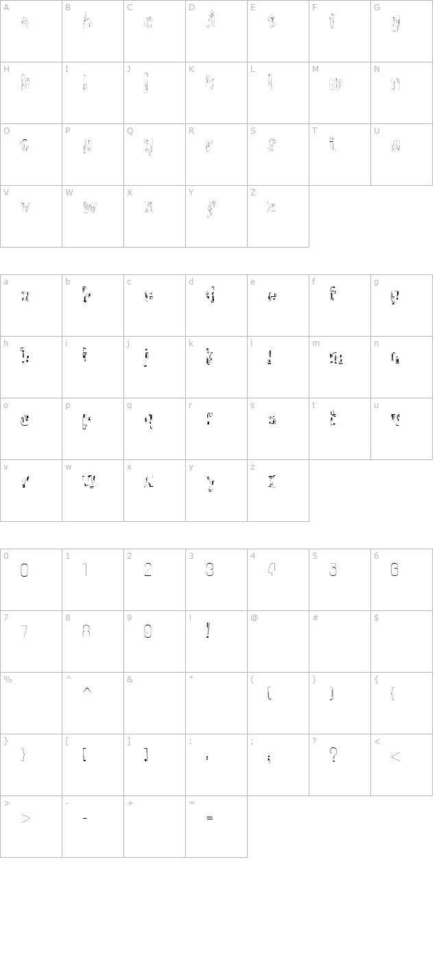 instrument character map