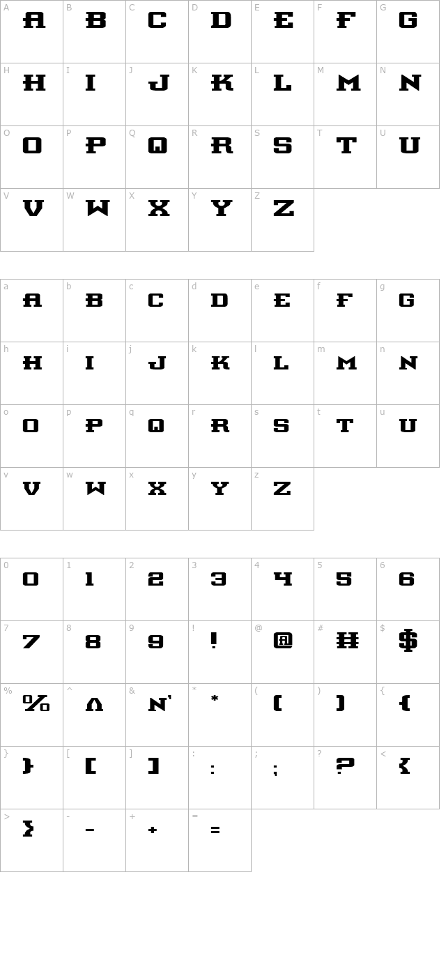 interceptor-expanded character map