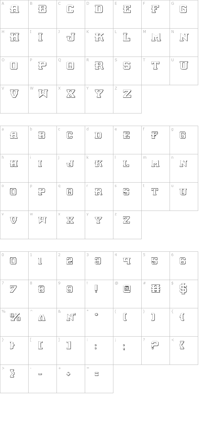 Interceptor Shadow character map