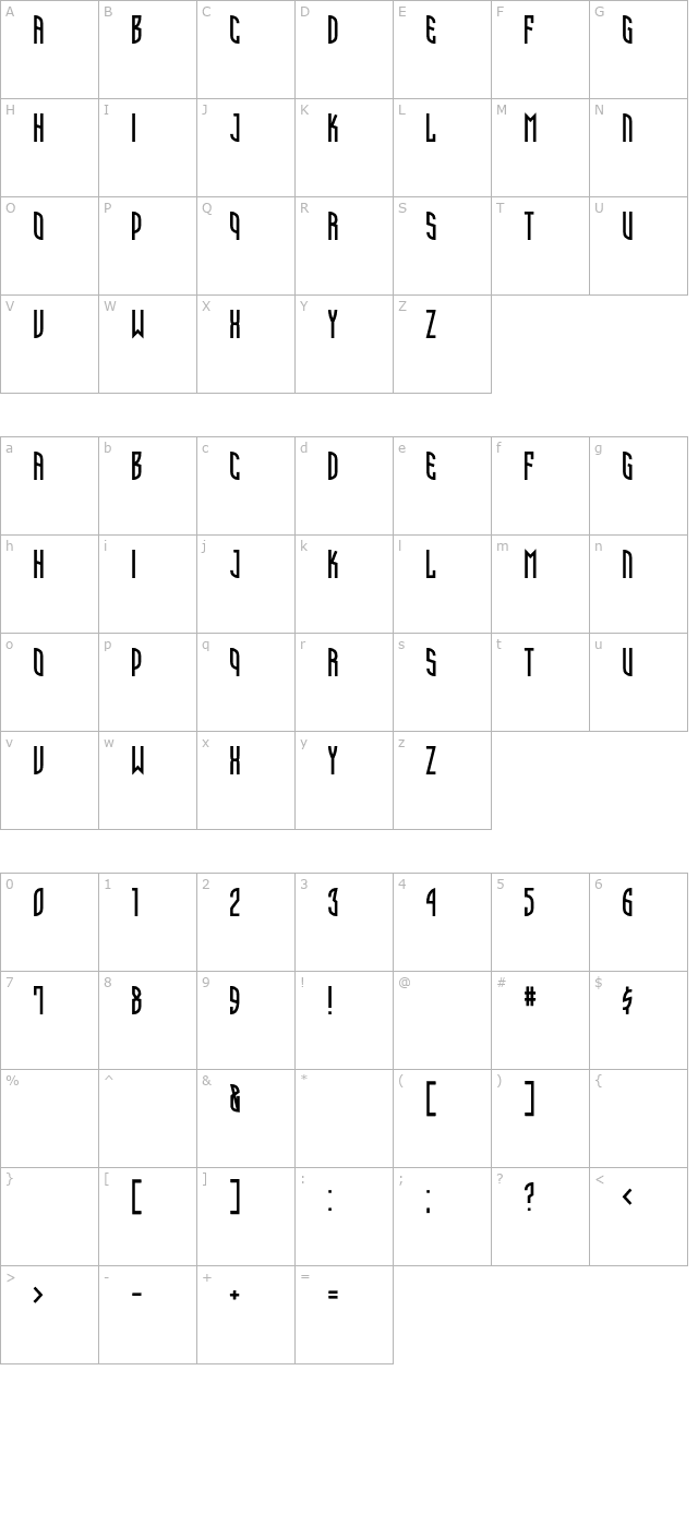 isepik-otf character map