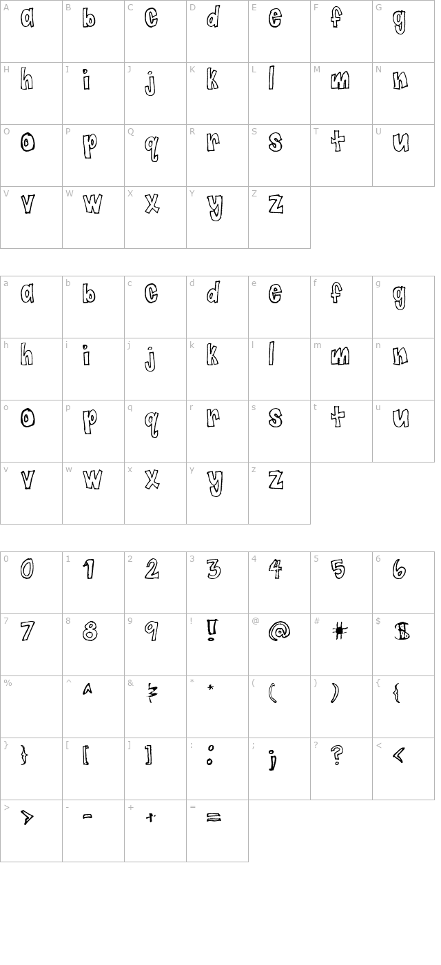 jaggy-fries character map