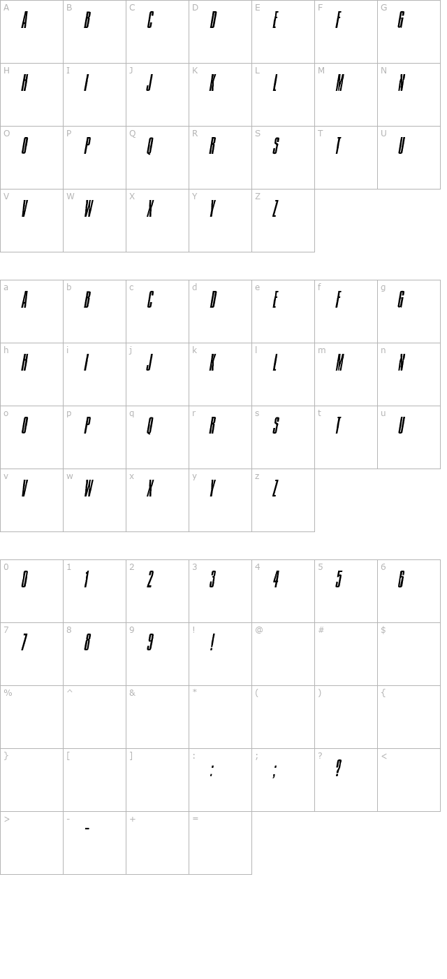 Jam Pact character map