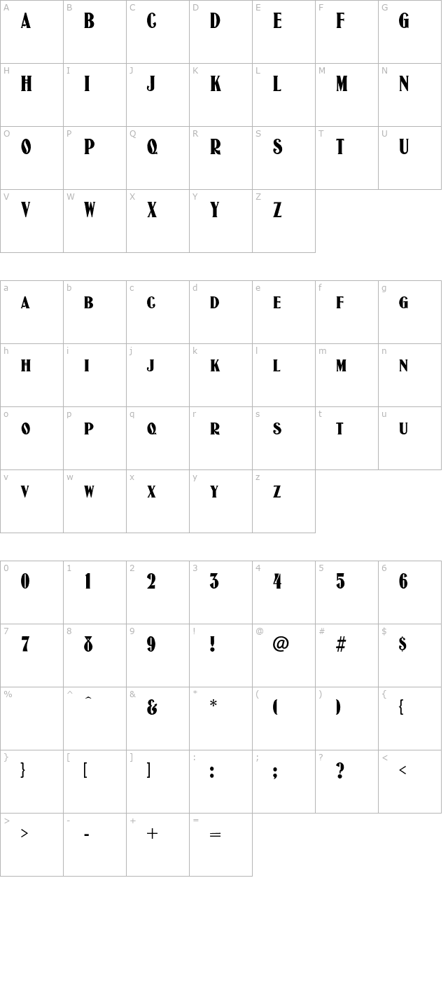 JasonWood-Regular OTF character map