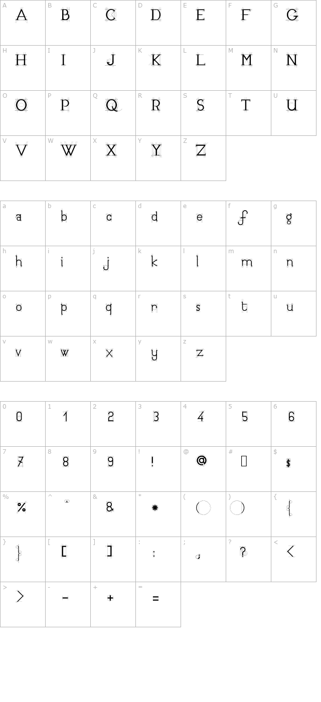 jb-etude character map