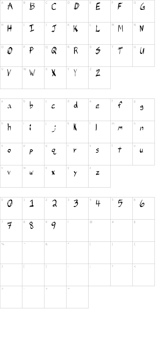 JB Hell character map