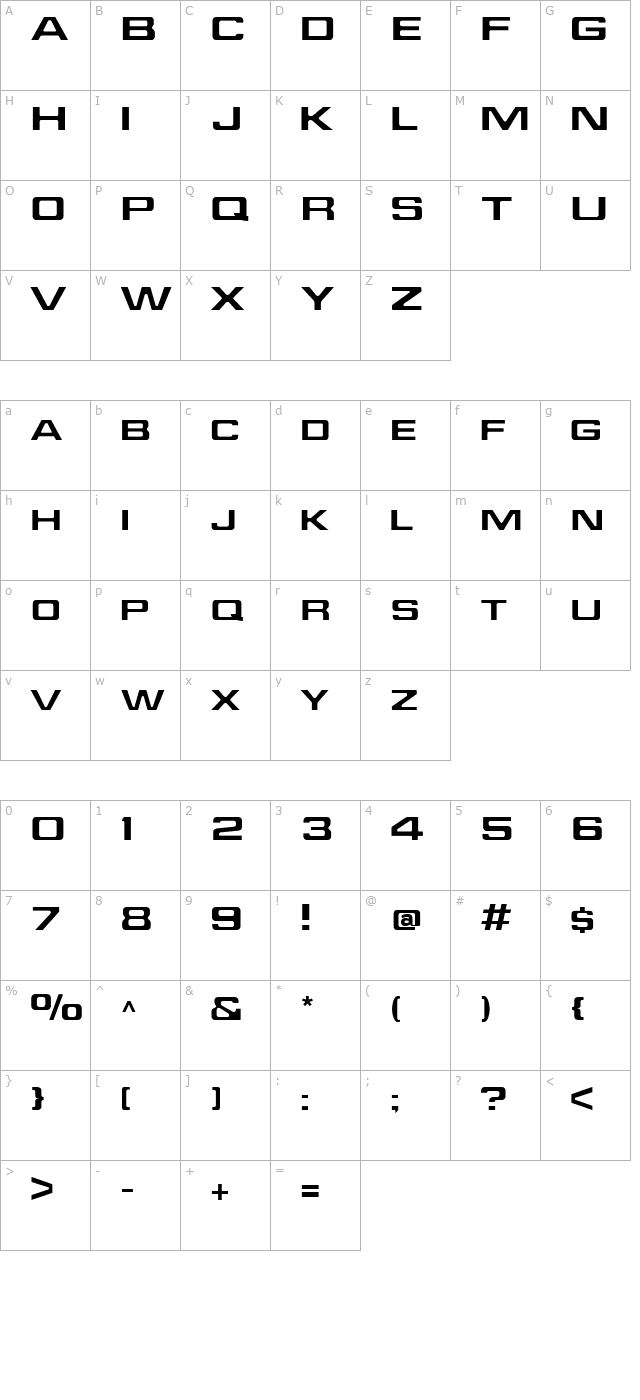 jefferies character map