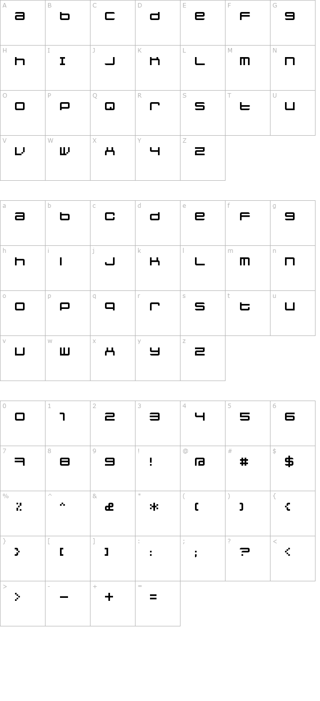 jethose FULL character map