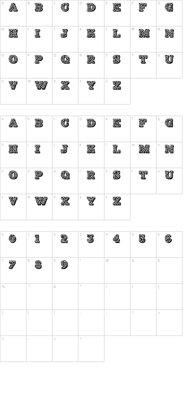 JFHollyNites character map