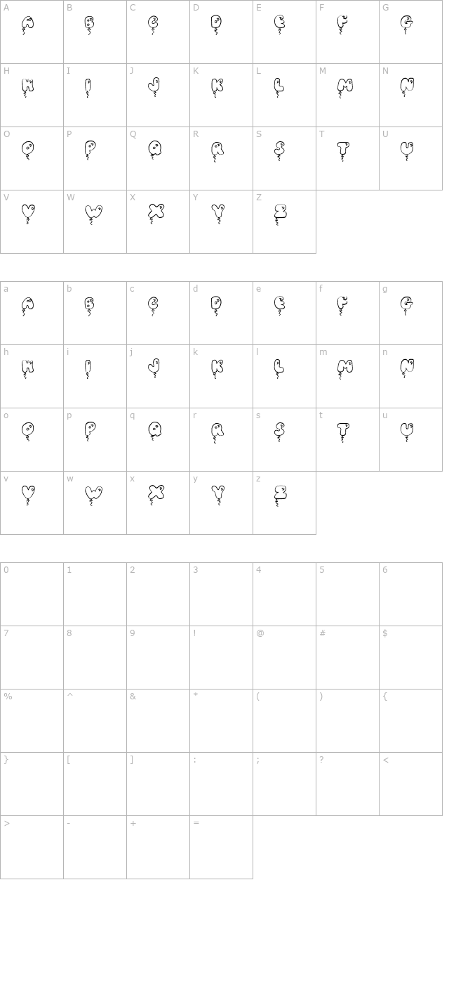 JI Balloon Caps character map