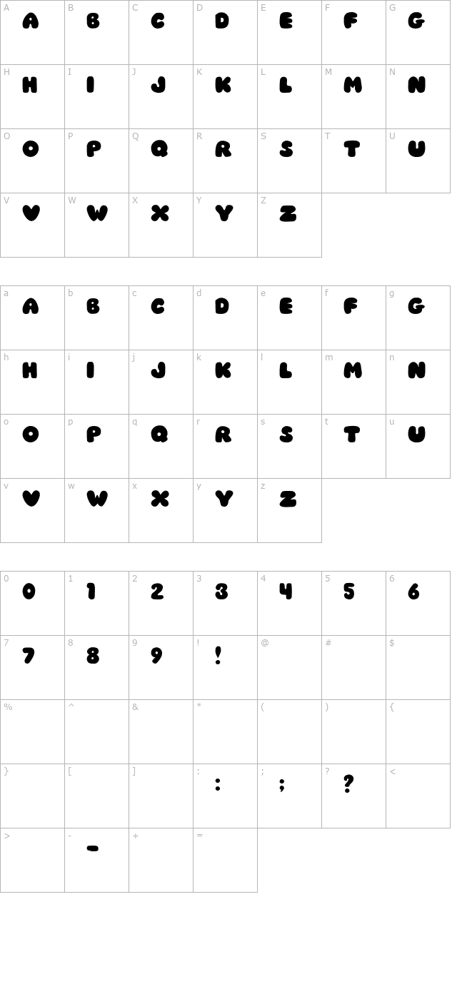 JI Chubby Caps character map