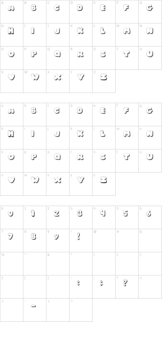 JI Chunky Caps character map