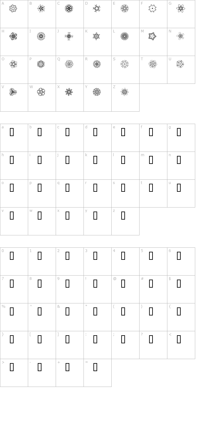 JI Kaleidoscope Bats 4 character map