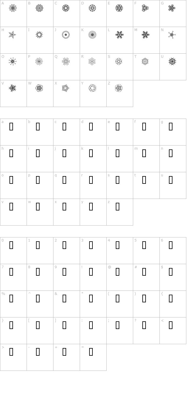 JI Kaleidoscope Bats character map