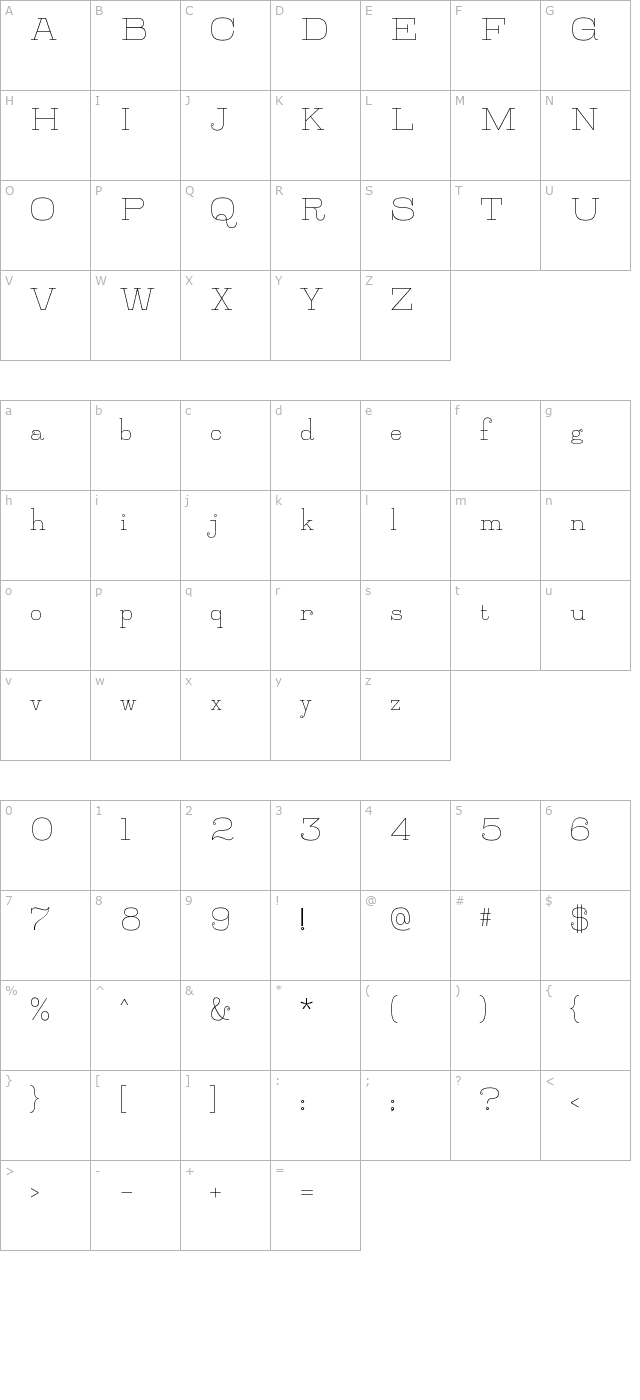 Jillsville character map