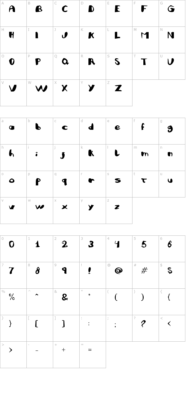 julifesta character map