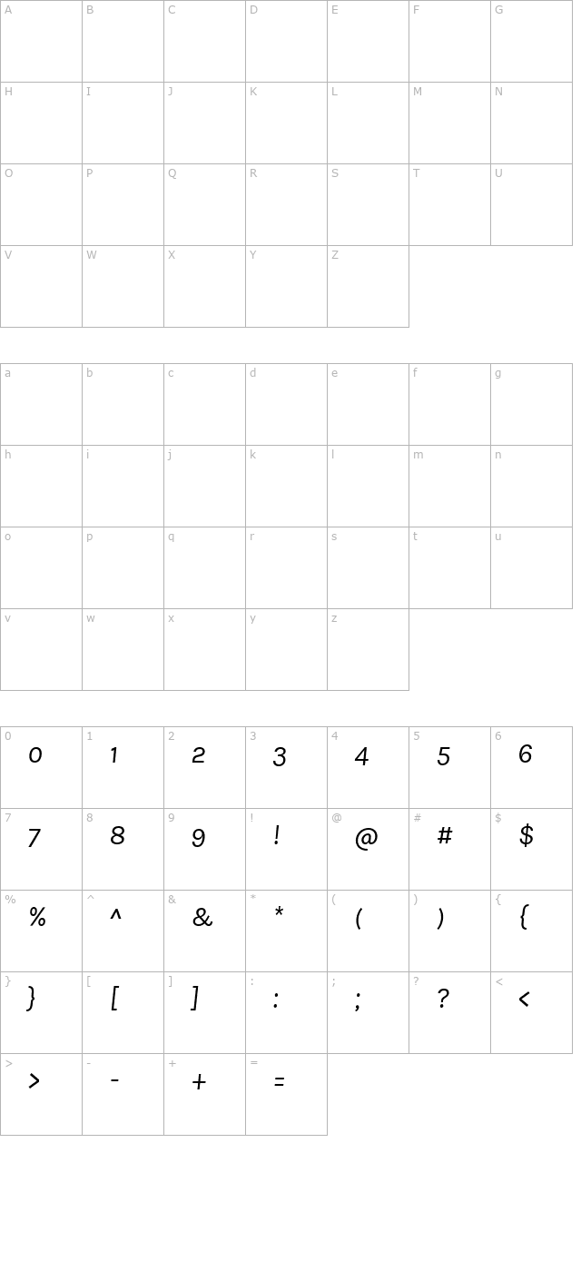 karla-tamil-inclined character map