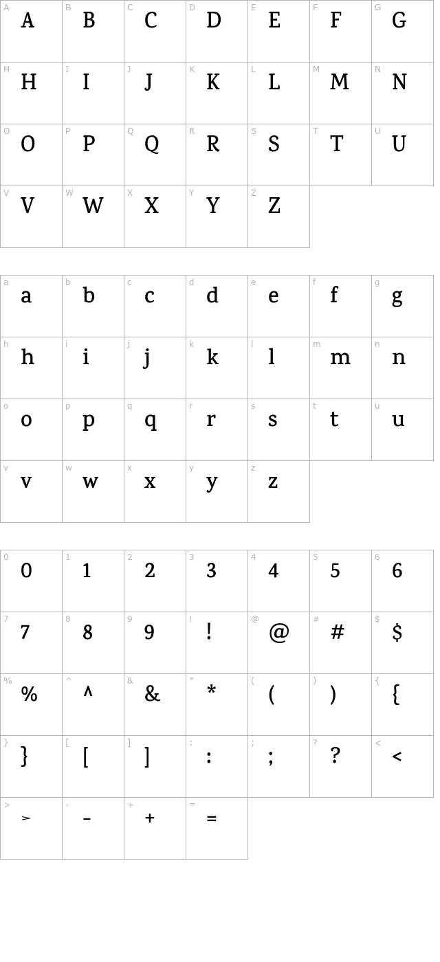 karma-semibold character map