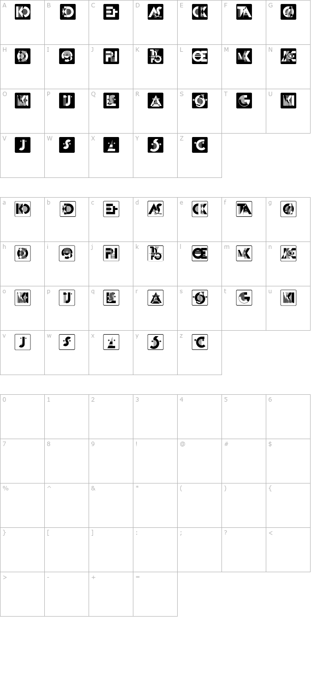 KassandrasMonogramme character map