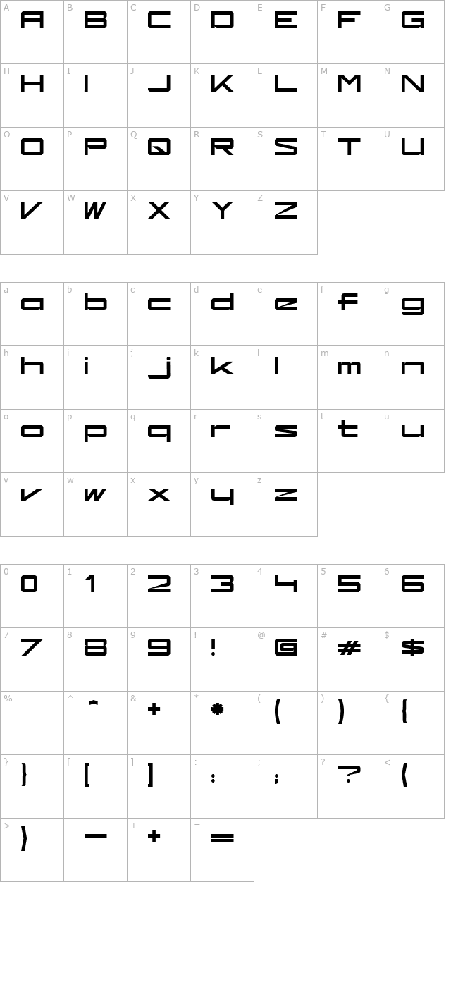 kaufhalle-ho character map