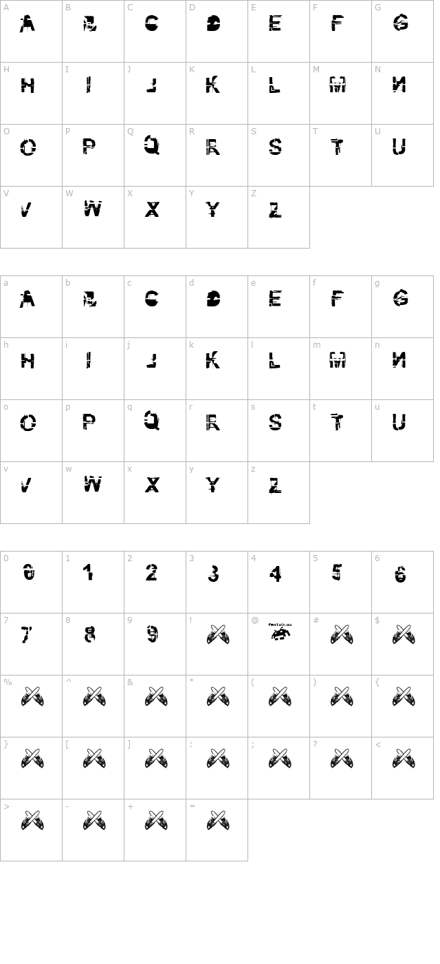 Kibblez no bitz character map