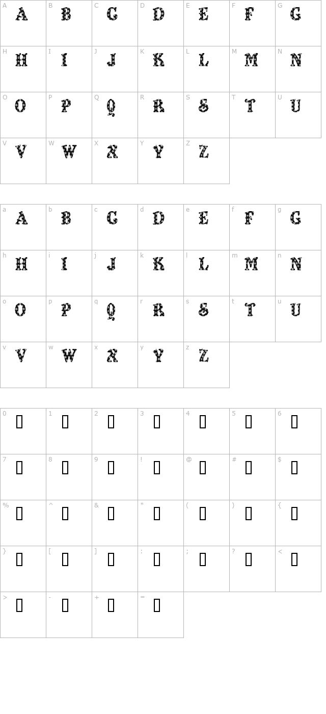 kiddy-flakey character map