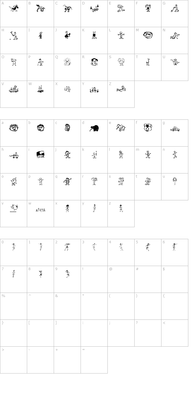 Kids Drawings character map