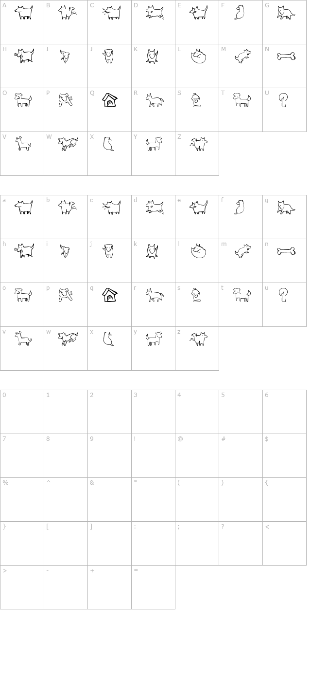 Kiltro character map