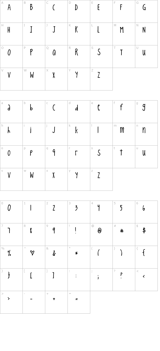 king-cool-kc character map