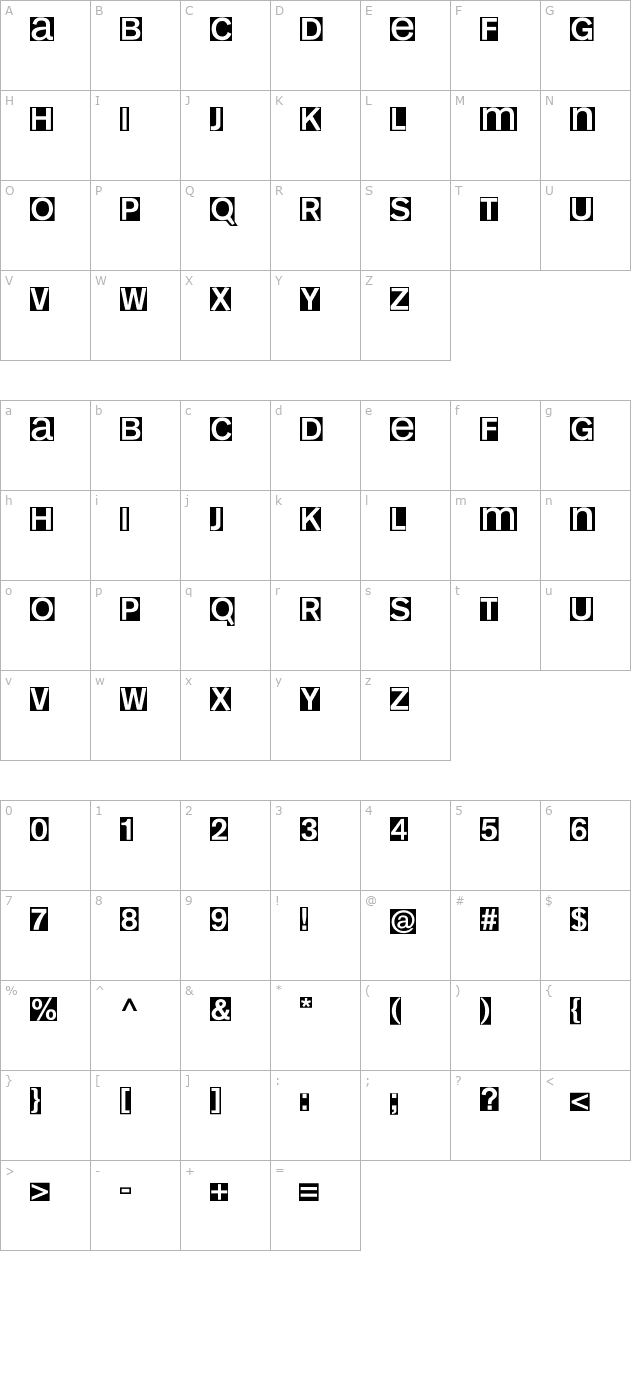 kl1-monosans-invers character map