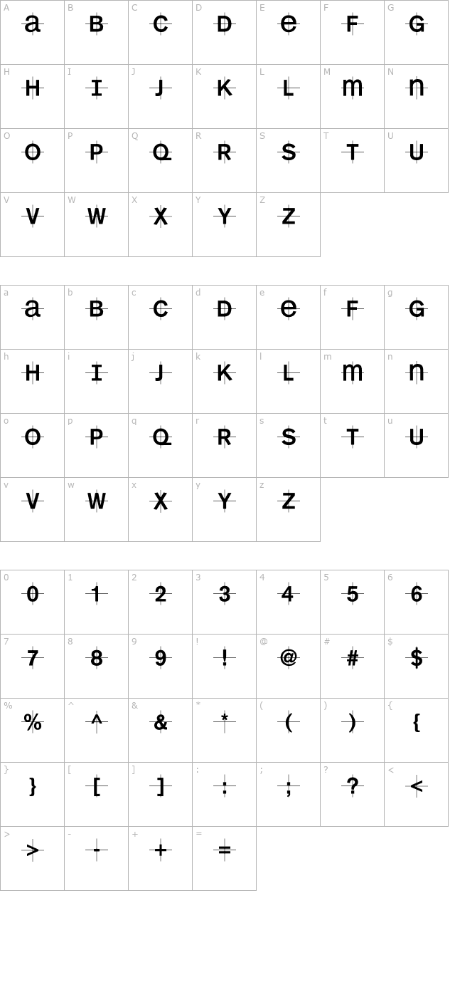 KL1MonoCase character map