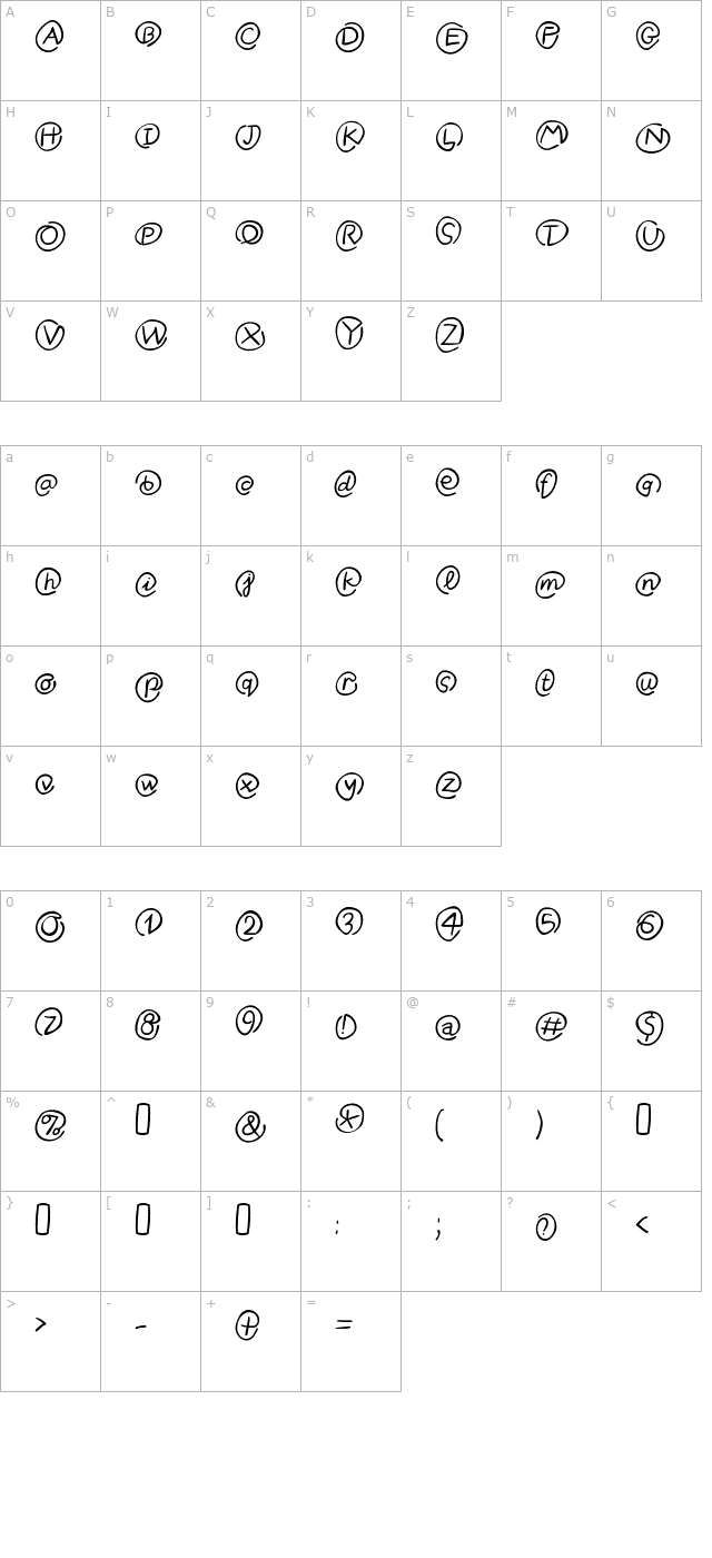 klammeraffen-italic character map