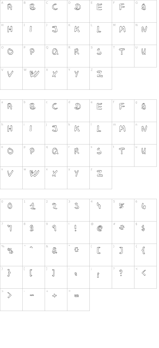 Klaus Johansen hollow character map