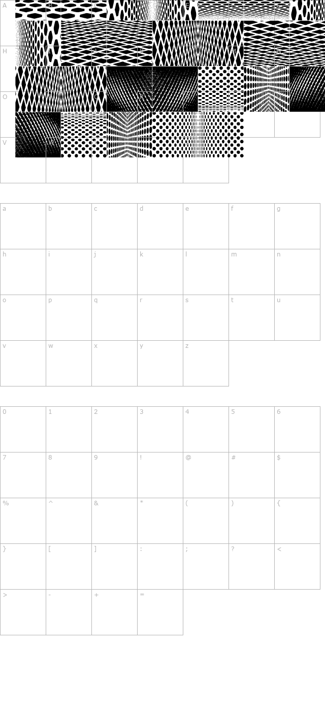 kleinkarpets character map