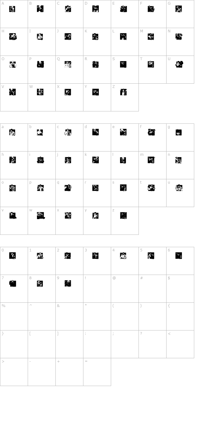 kof-dingbats character map