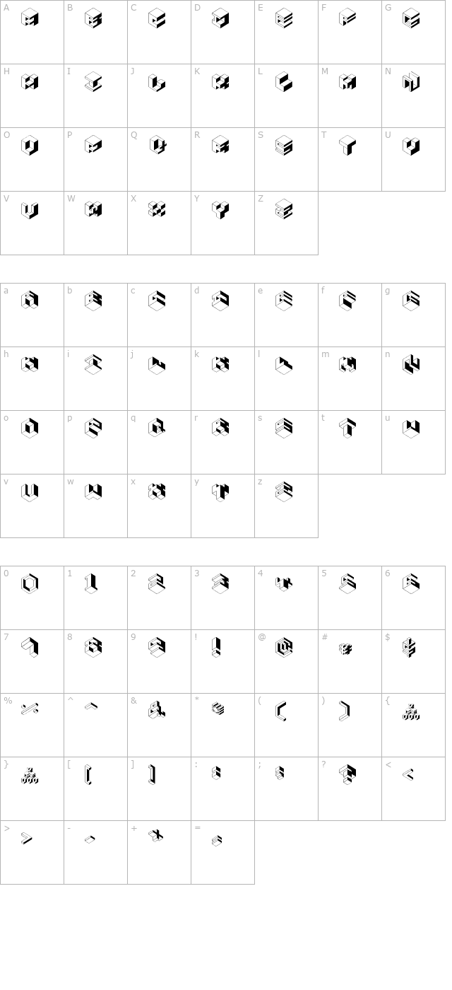 Koobz character map