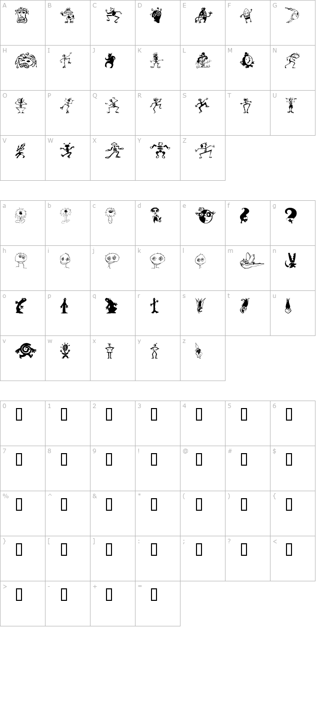 kooksters character map