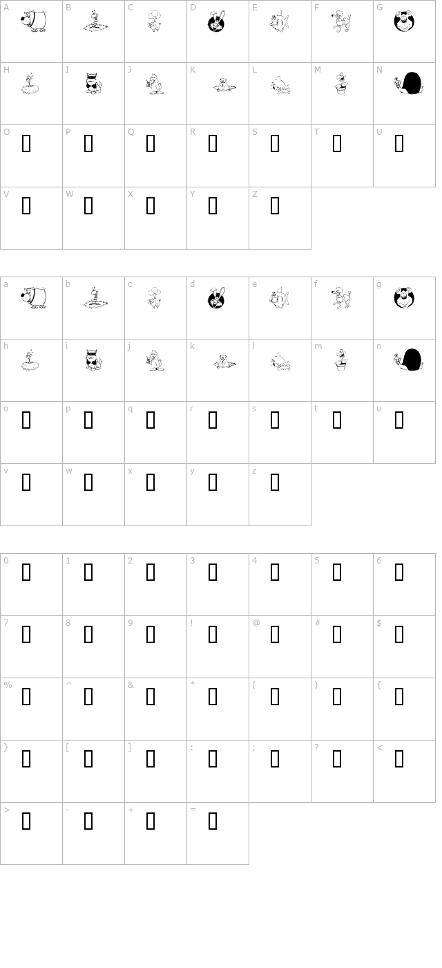 KR All Smiles character map