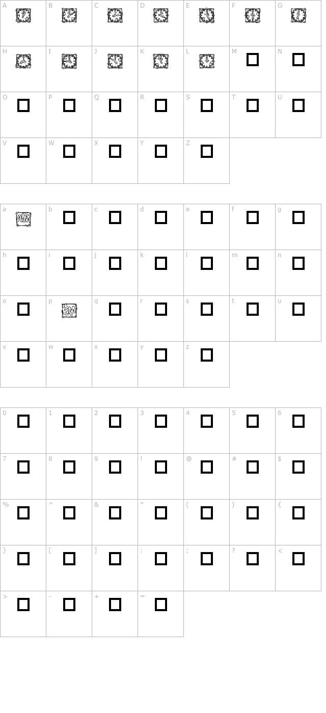 KR Lotsa Time Dings character map