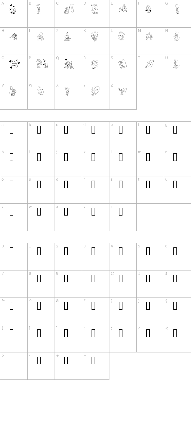 KR Valentine Kids 2006 character map