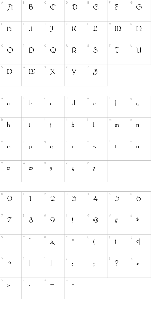 Lautenbach-Normal OTF character map