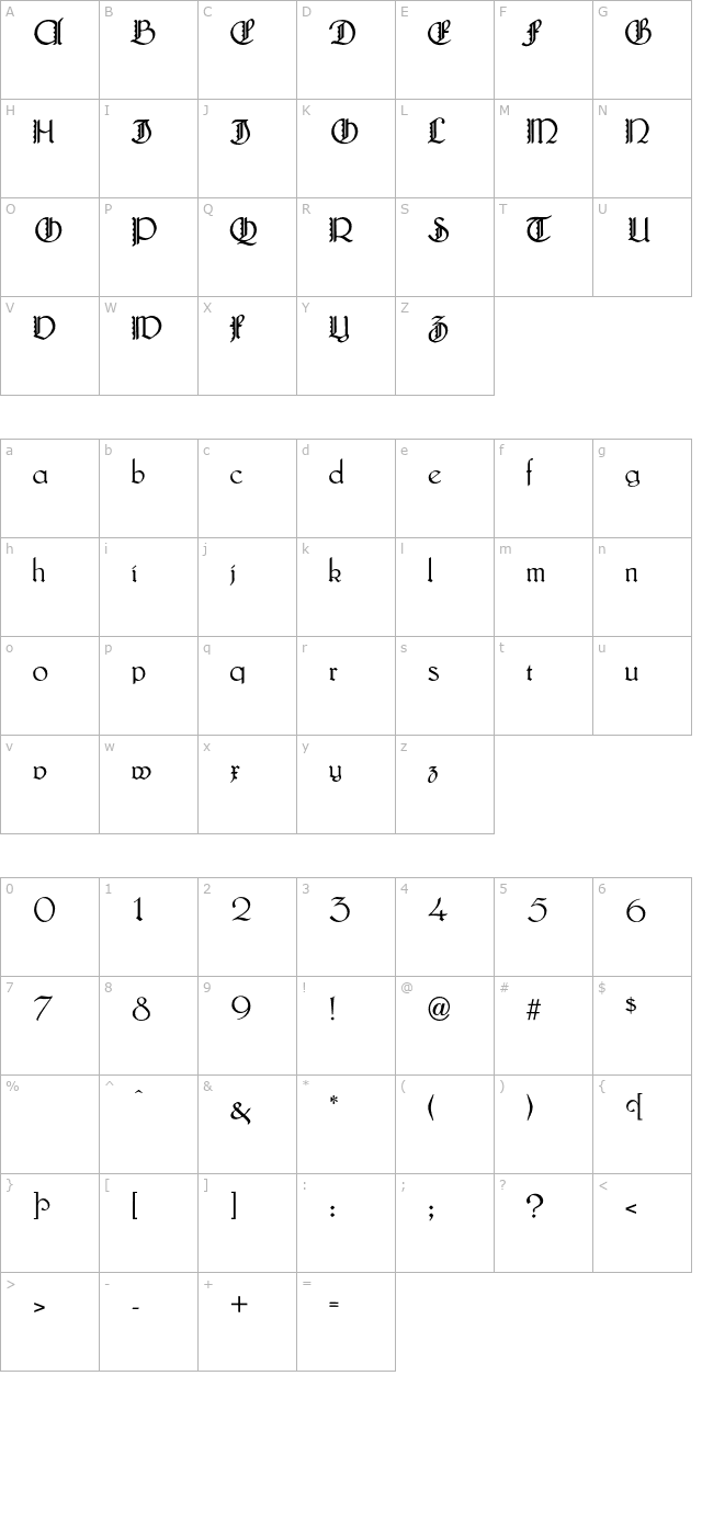 LautenbachFancyCaps-Normal OTF character map