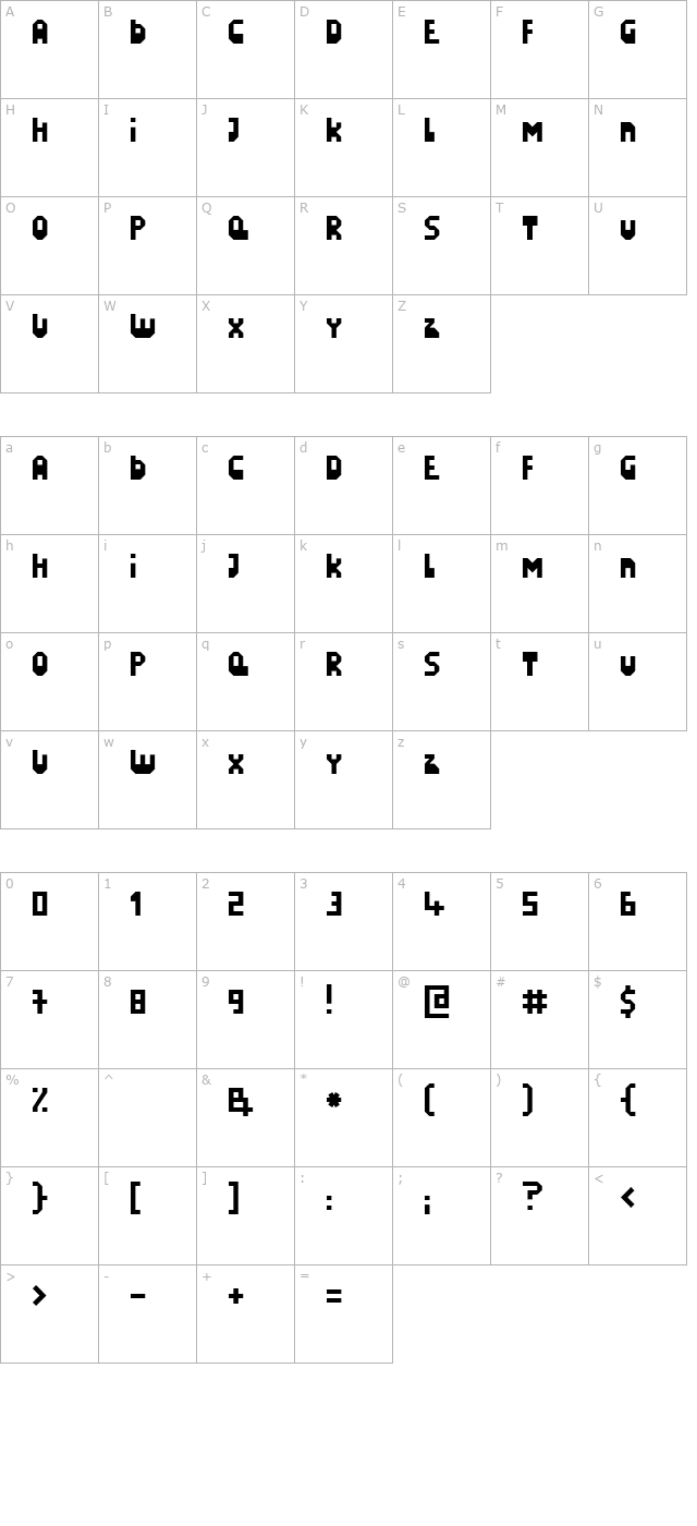 LazySunday character map