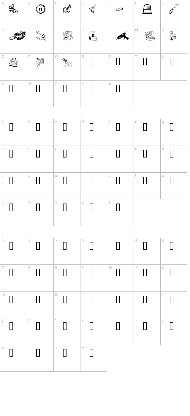 lcr-lesleys-crafts character map