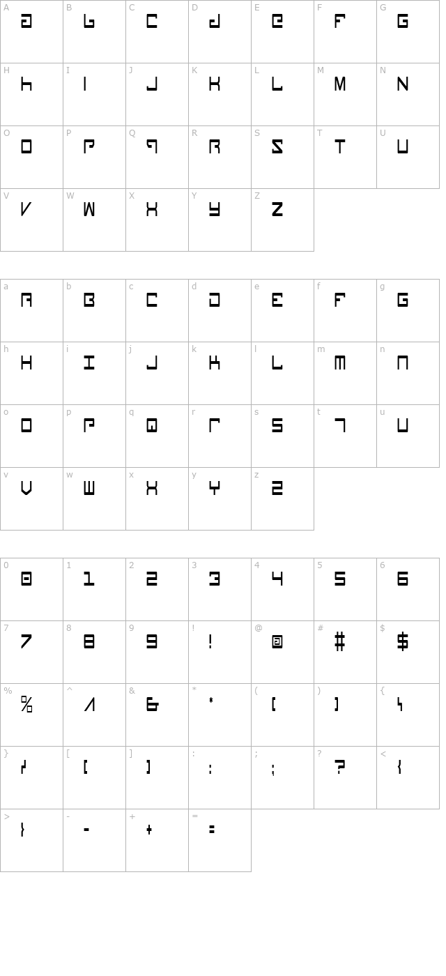 legion-condensed character map