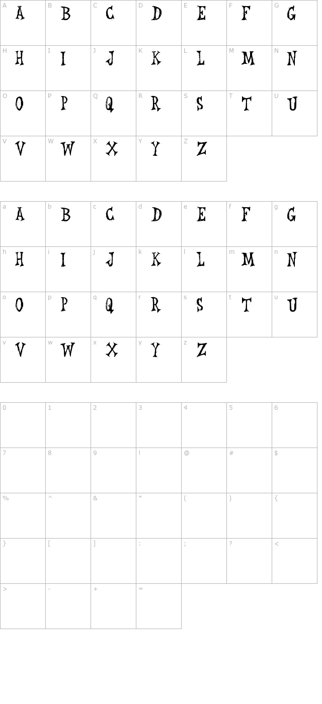 Leichenhaus character map