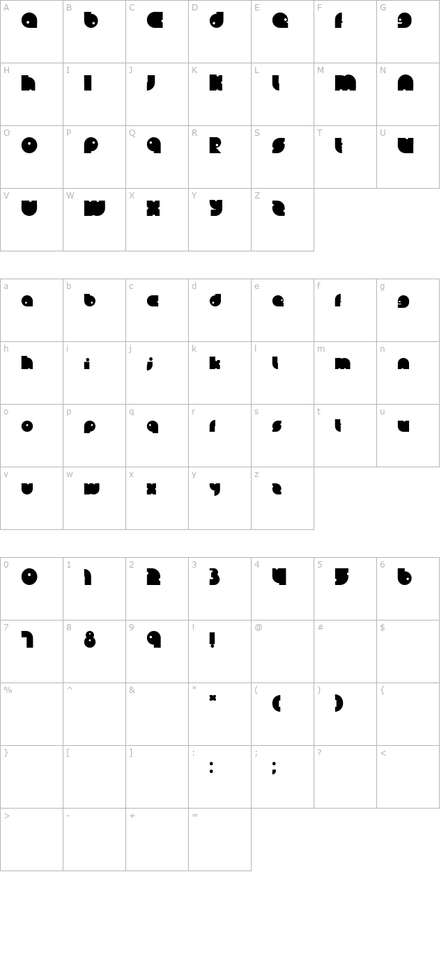 lein-bold character map