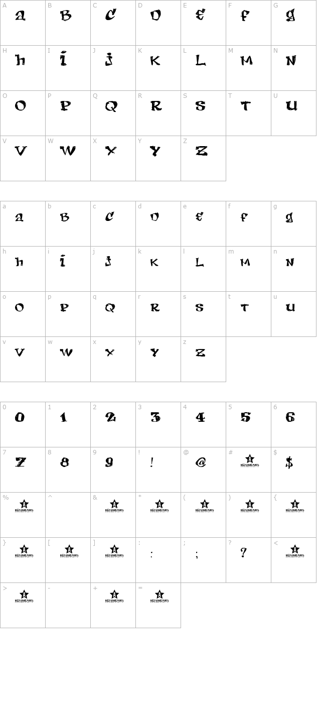 lemon-day character map