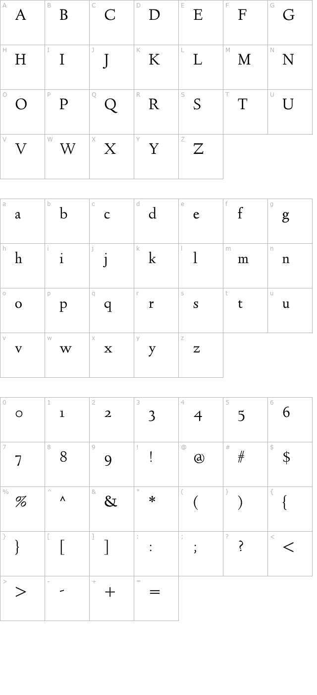 linden-hill character map